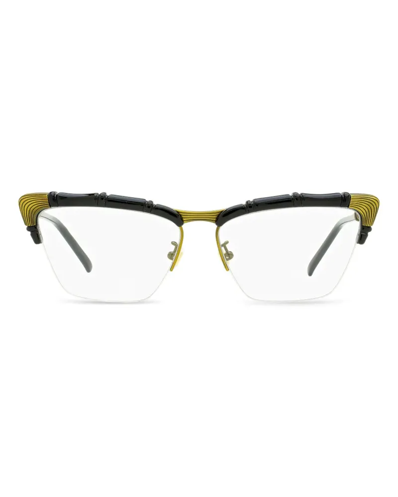 Gucci Cat-Eye-Brille mit Bambusdetail - Schwarz Schwarz