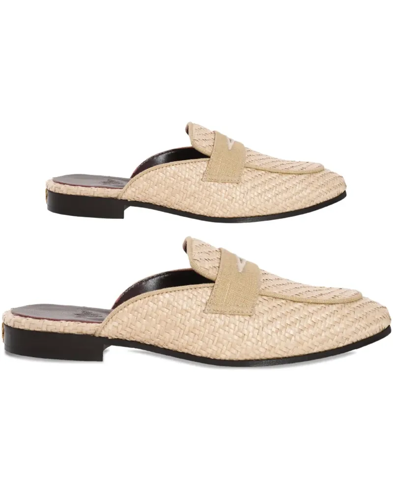 Bougeotte Mules aus Raffiabast - Nude Nude