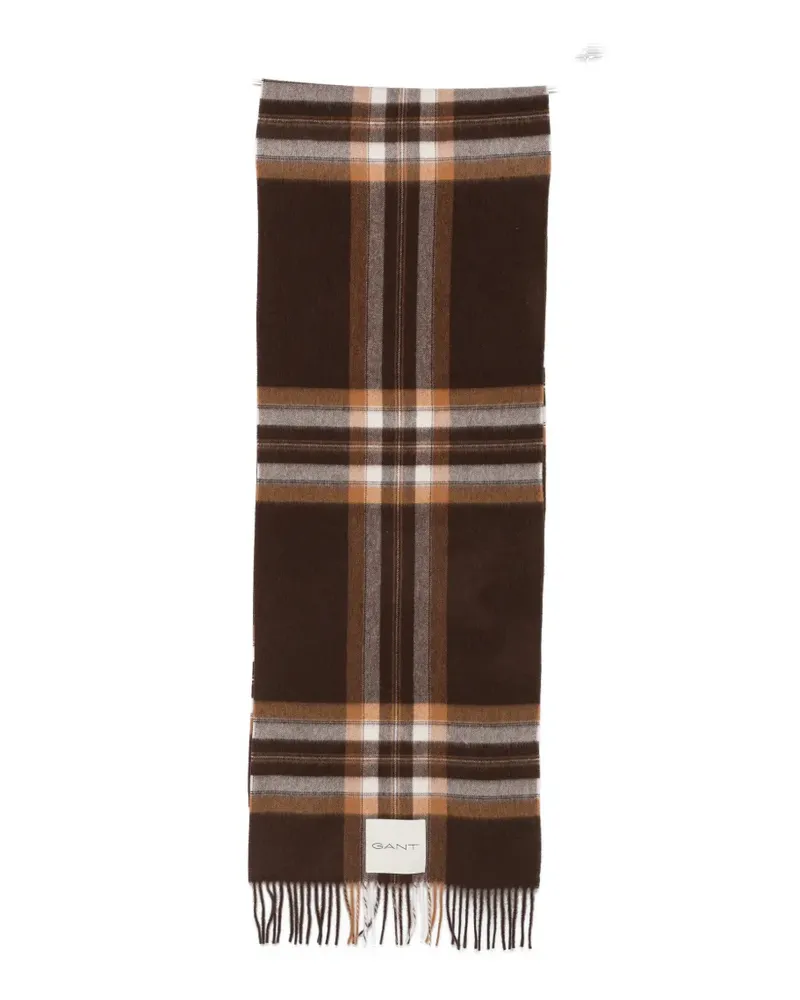 Gant tartan-check wool scarf - Braun Braun