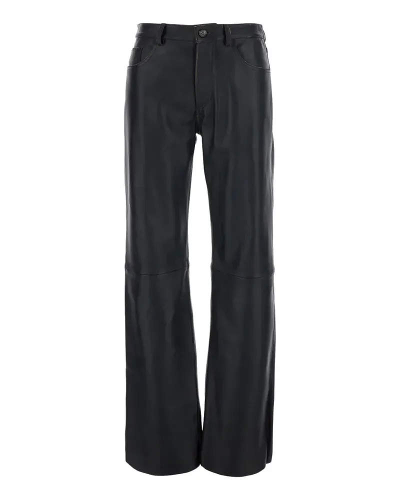 Mauro Grifoni wide-leg leather trousers - Schwarz Schwarz