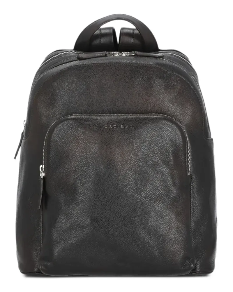 Orciani Work Lagoon grained leather backpack - Braun Braun
