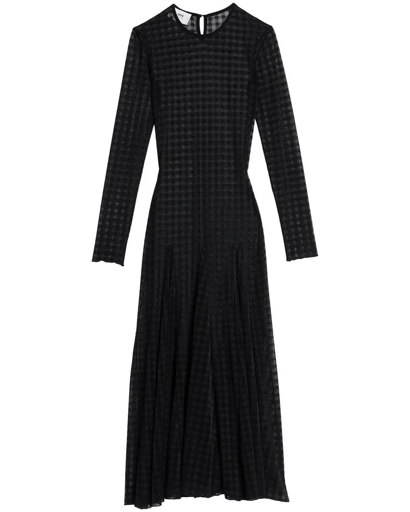 AMI Paris Sheer-Kleid - Schwarz Schwarz