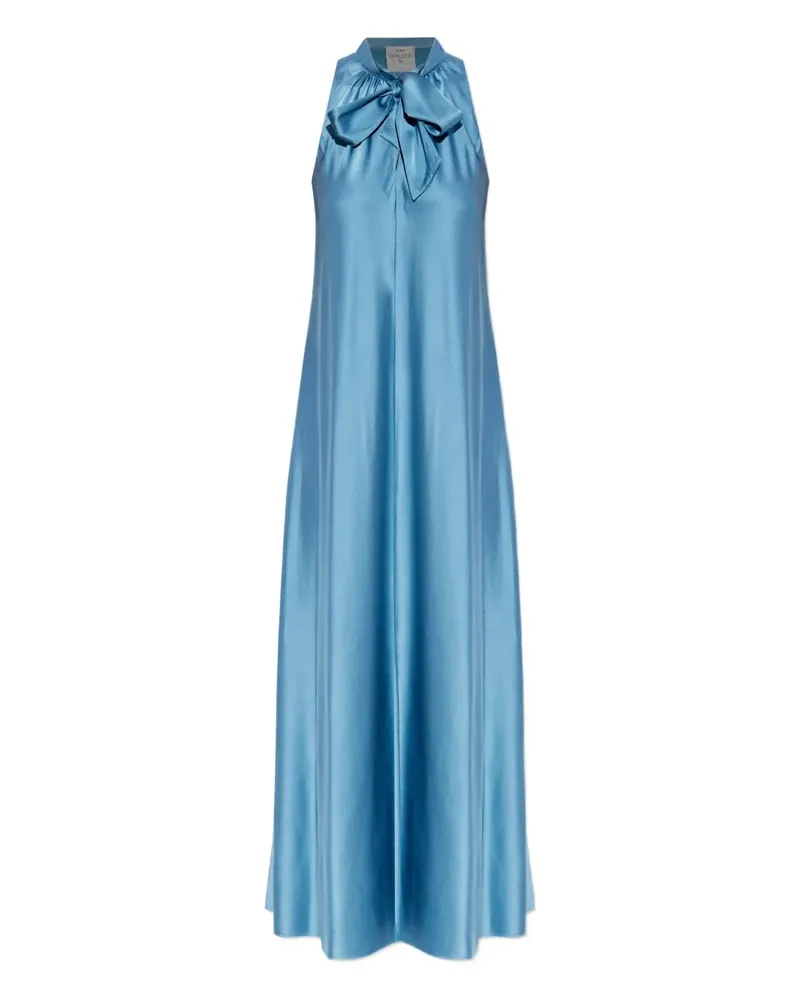 forte_forte Ärmelloses Maxikleid mit Schleifenkragen - Blau Blau