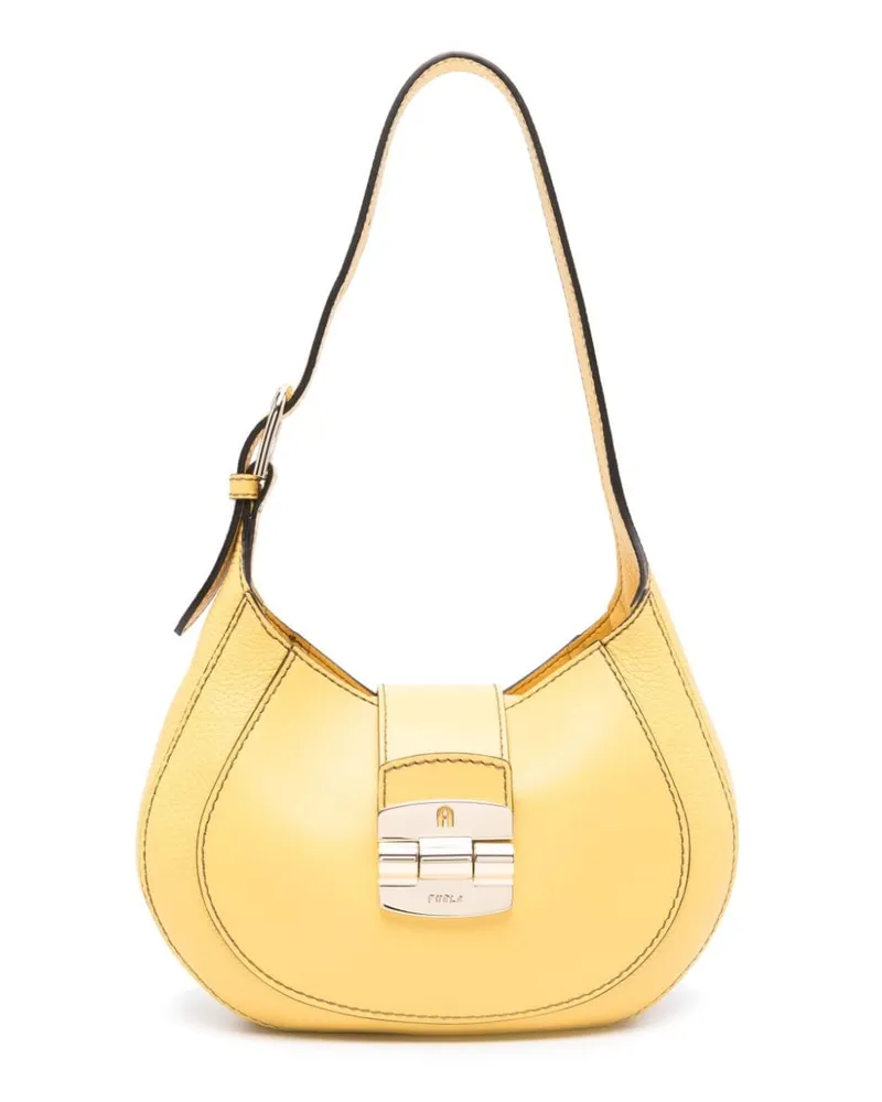 Furla Schultertasche mit Logo-Gravur - Gelb Gelb