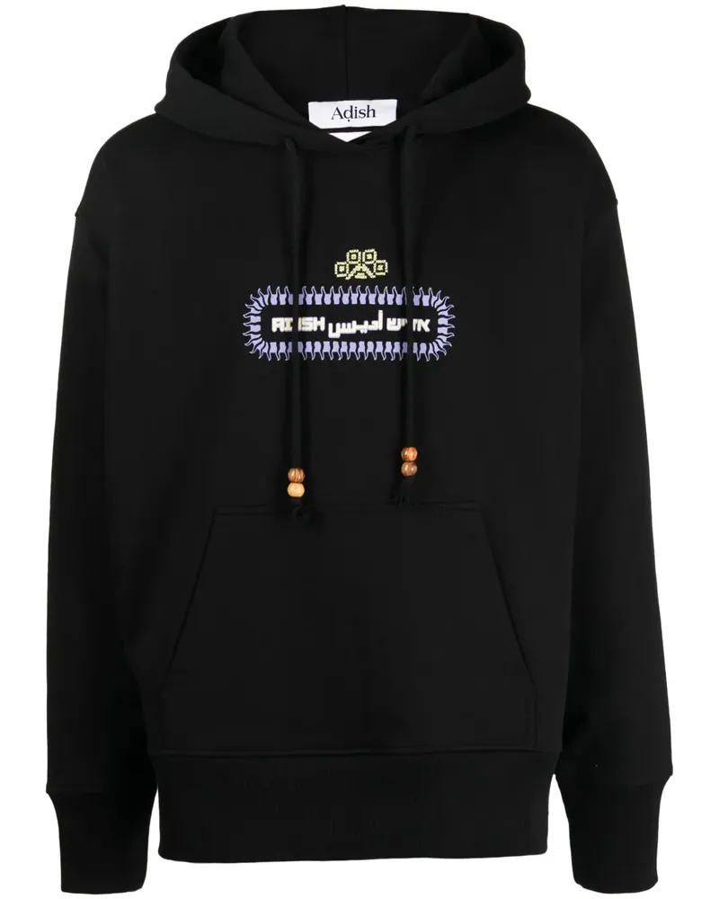 ADISH Alkhws Hoodie mit Logo-Print - Schwarz Schwarz