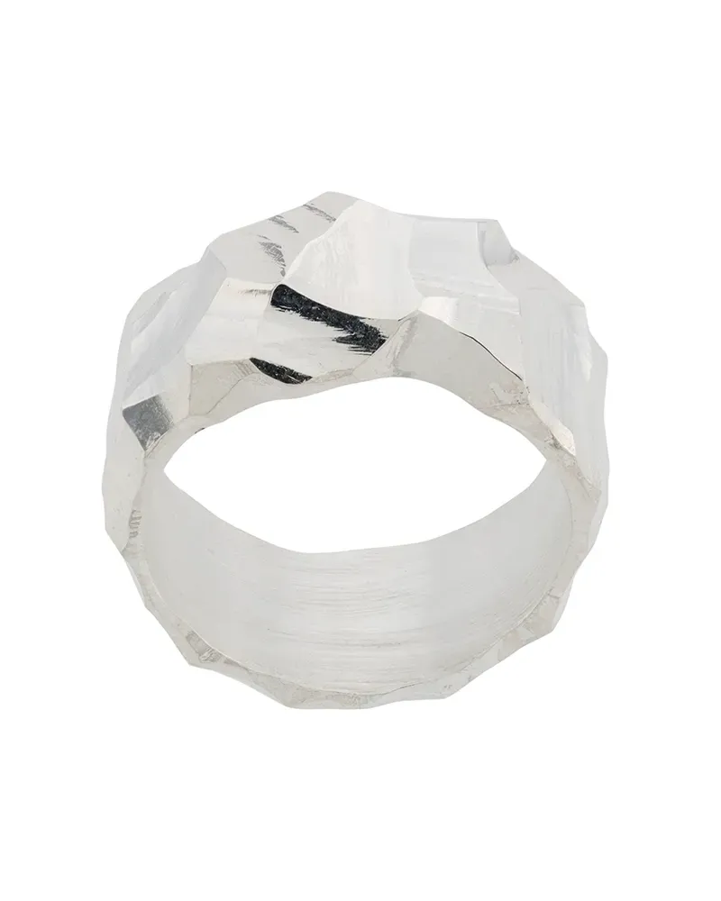 ALL BLUES hammered ring - Silber Silber