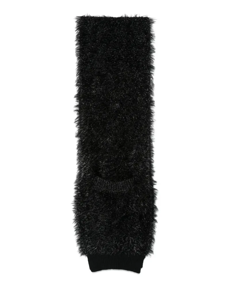 Junya Watanabe x Comme des Garçons fuzzy-knit pocket scarf - Schwarz Schwarz