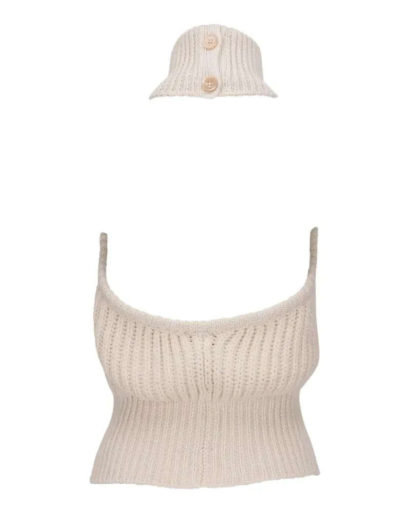 Isaia cable-knit turtleneck top - Weiß Weiß