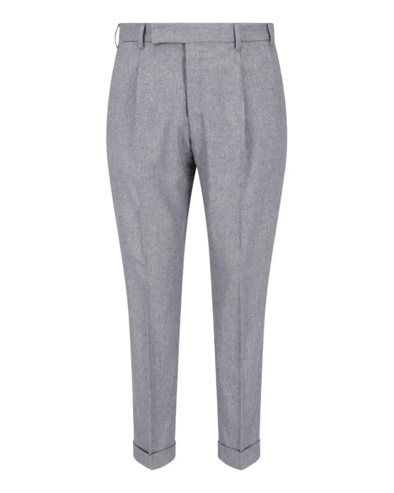 PT TORINO Plissierte Hose mit Umschlag - Grau Grau