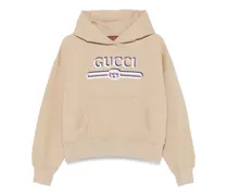 Hoodie mit Logo-Print - Braun