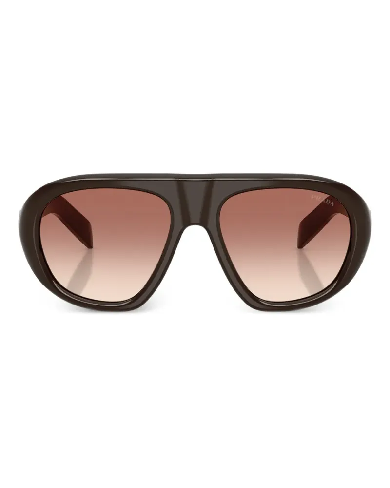 Prada Sonnenbrille mit ovalem Gestell - Braun Braun