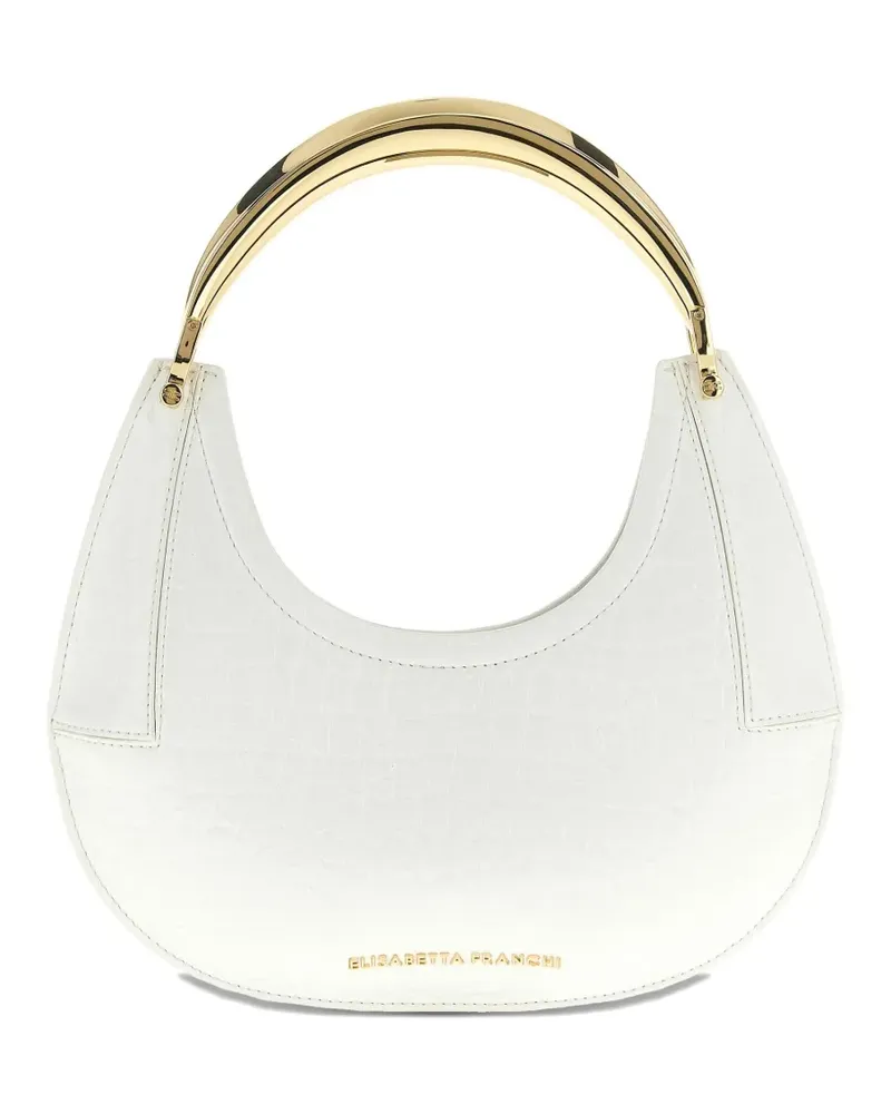 Elisabetta Franchi Schultertasche mit Logo-Schild - Weiß Weiß