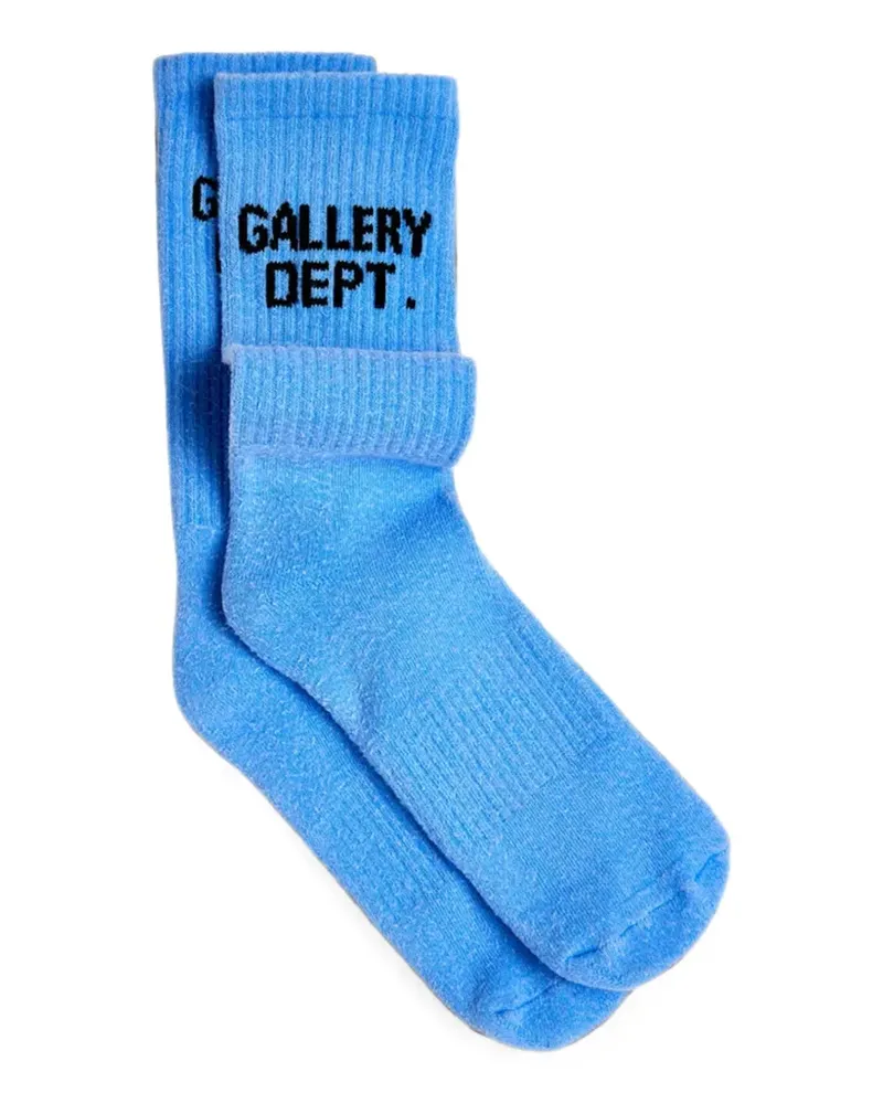 GALLERY DEPT. Gerippte Socken mit Logo-Print - Blau Blau