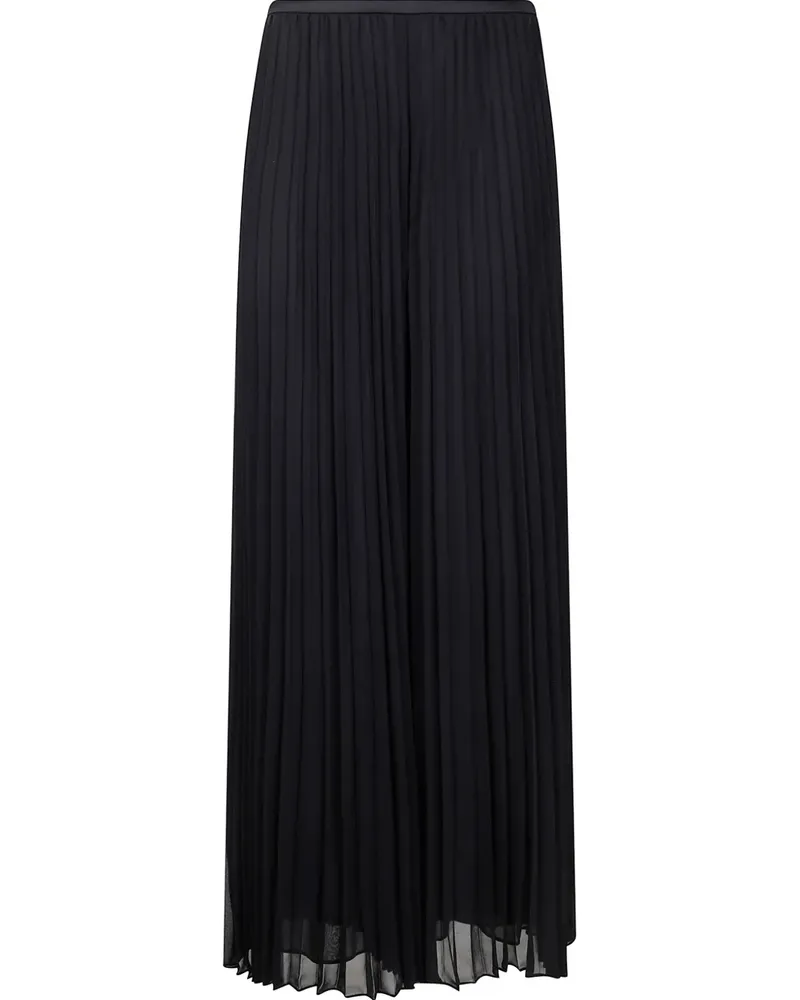 Emporio Armani Georgette-Hose mit Falten - Schwarz Schwarz