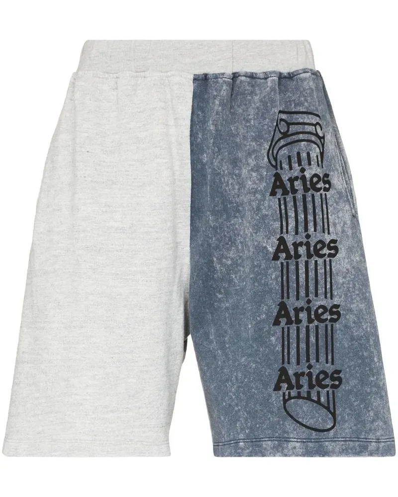 Aries Joggingshorts in Colour-Block-Optik - Blau Blau