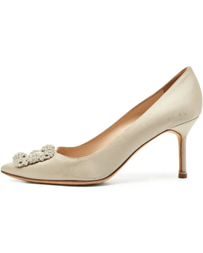 Manolo Blahnik Hangisi Pumps mit Kristallen - Grau Grau