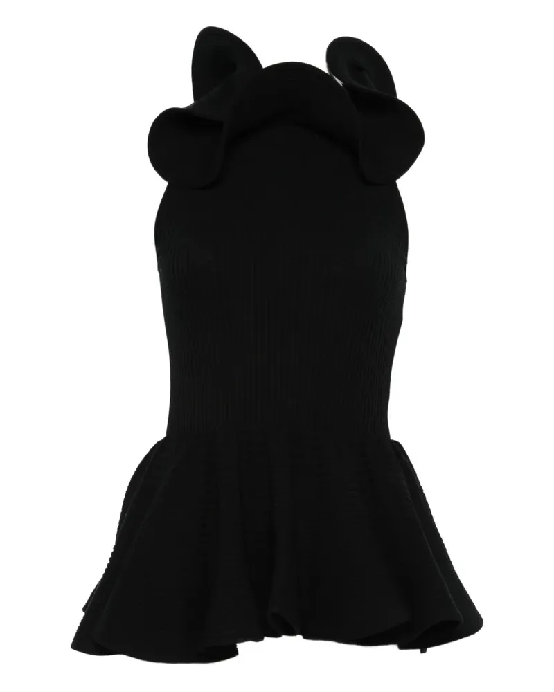 Giambattista Valli Top mit Schößchen - Schwarz Schwarz