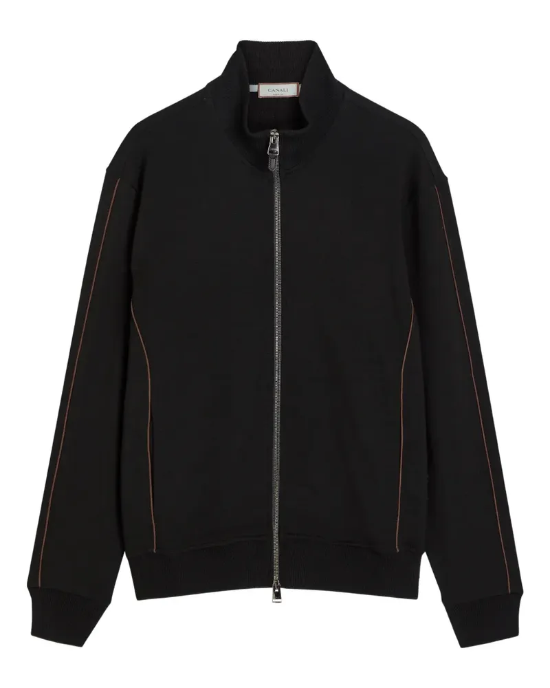 Canali Sweatshirtjacke mit Pfeifendetail - Schwarz Schwarz