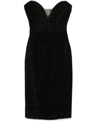 Elisabetta Franchi Midikleid aus Lurex-Tweed Schwarz