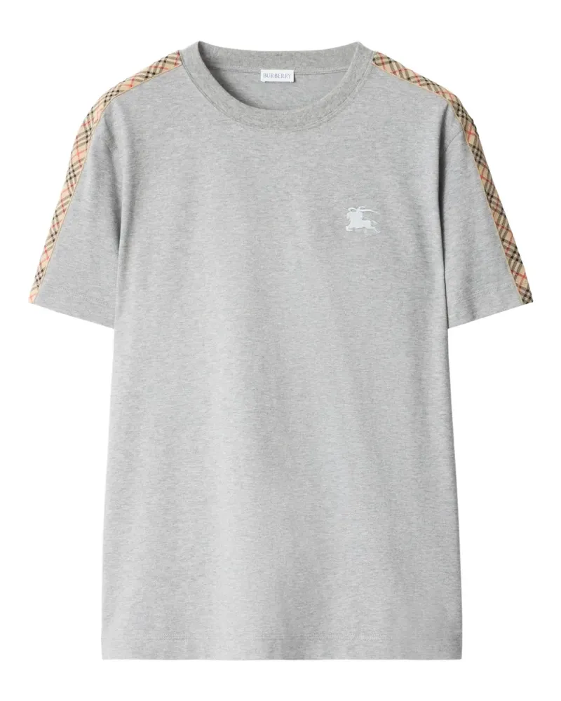 Burberry T-Shirt mit Equestrian Knight-Karomuster - Grau Grau
