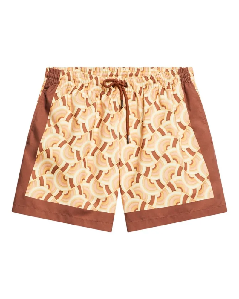 Dries van Noten Badeshorts mit geometrischem Print - Nude Nude