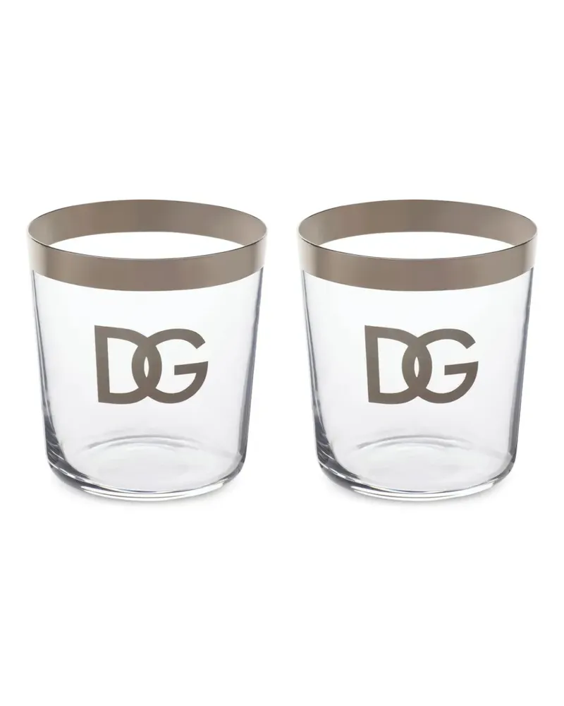Dolce & Gabbana Set aus zwei Trinkgläsern - Weiß Weiß