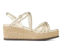 Nyra 60 Wedge-Sandalen mit Flechtdetail - Gold