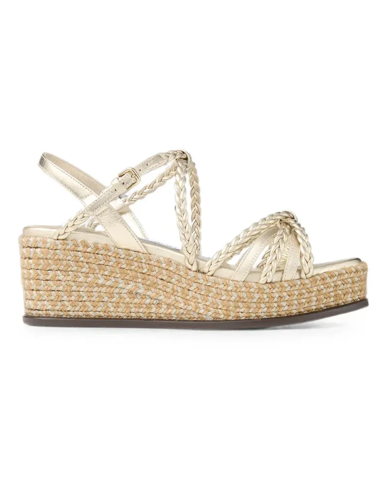 Jimmy Choo Nyra 60 Wedge-Sandalen mit Flechtdetail - Gold Gold