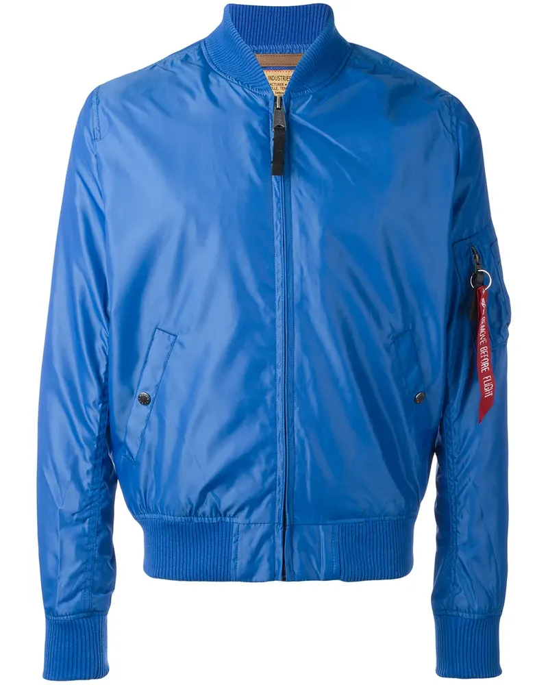 Alpha Industries Bomberjacke mit Reißverschluss - Blau Blau