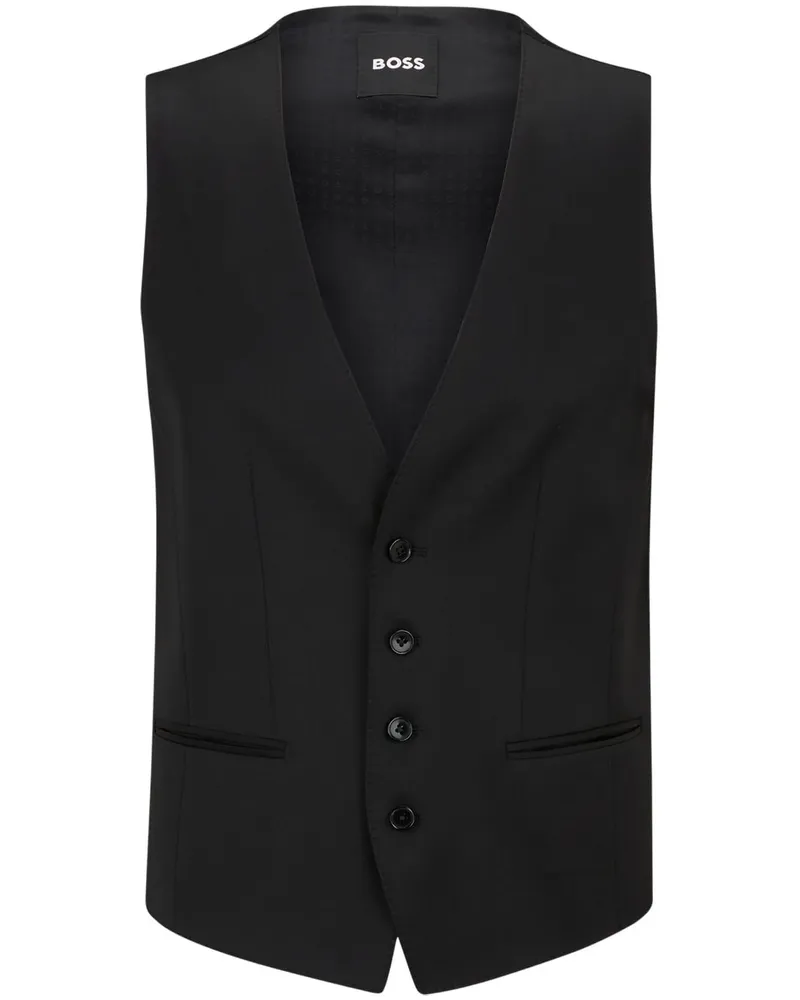 HUGO BOSS Einreihige Weste - Schwarz Schwarz