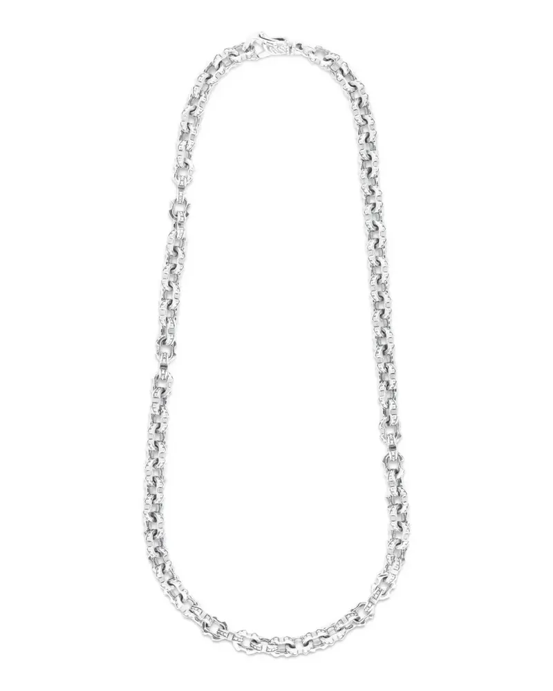 Emanuele Bicocchi pyramid-stud anchor-chain necklace - Silber Silber