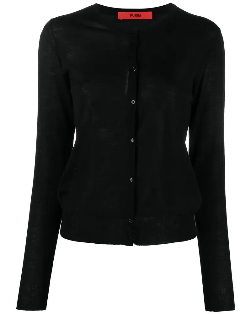 Roberto Collina Cardigan mit rundem Ausschnitt - Schwarz Schwarz