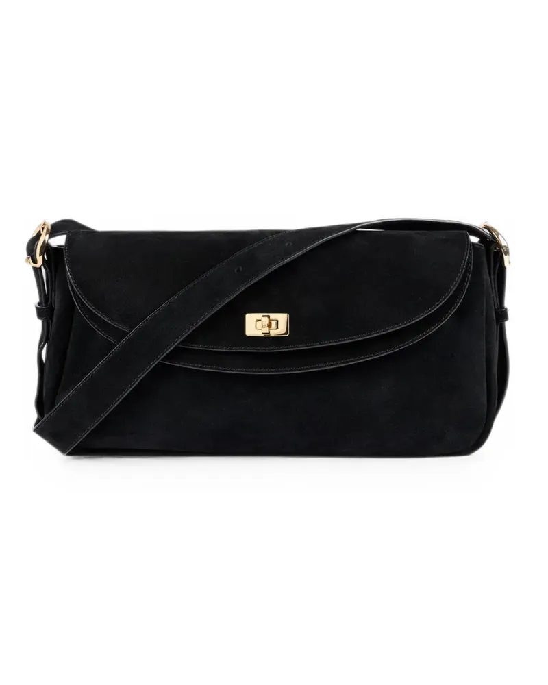 Sandro Le Mambo Schultertasche aus Wildleder - Schwarz Schwarz