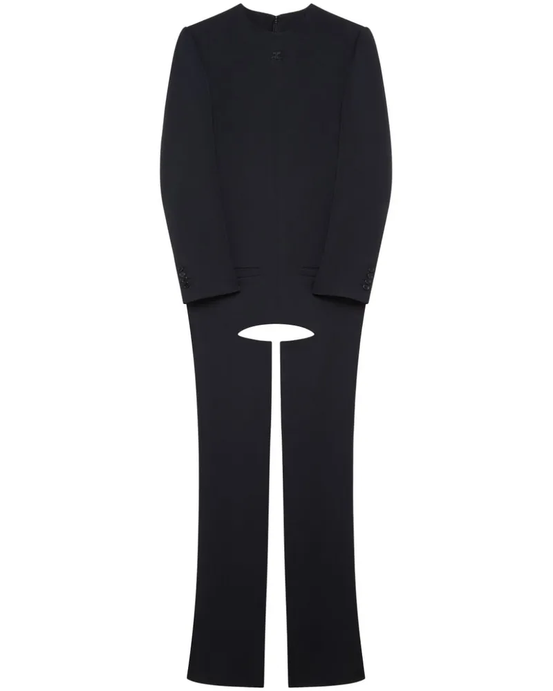 Courrèges Twill-Jumpsuit aus Baumwolle Schwarz