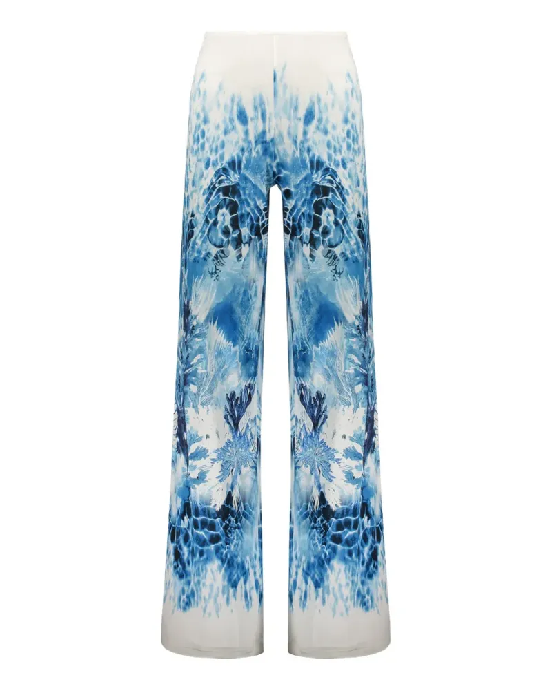 Alberta Ferretti graphic-print trousers - Blau Blau