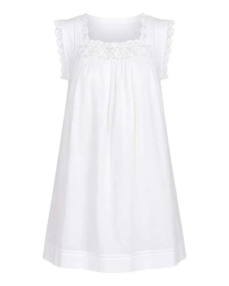 DÔEN Almadia lace-trim mini dress - Weiß Weiß