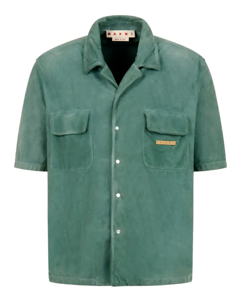 Marni flap-patch pocket lambskin shirt - Grün Grün