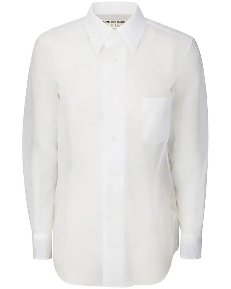 Comme des Garçons Semi-transparentes Hemd - Weiß Weiß