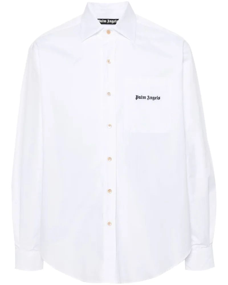 Palm Angels Hemd mit Logo-Stickerei - Weiß Weiß