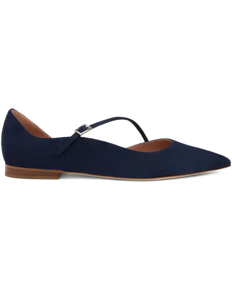 Malone Souliers Bettina Wildleder-Ballerinas mit Schnallenriemen - Blau Blau