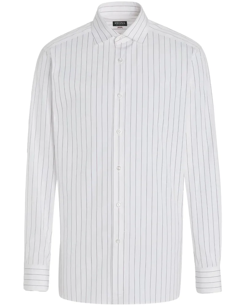 Ermenegildo Zegna Gestreiftes Centoventimila Hemd - Weiß Weiß