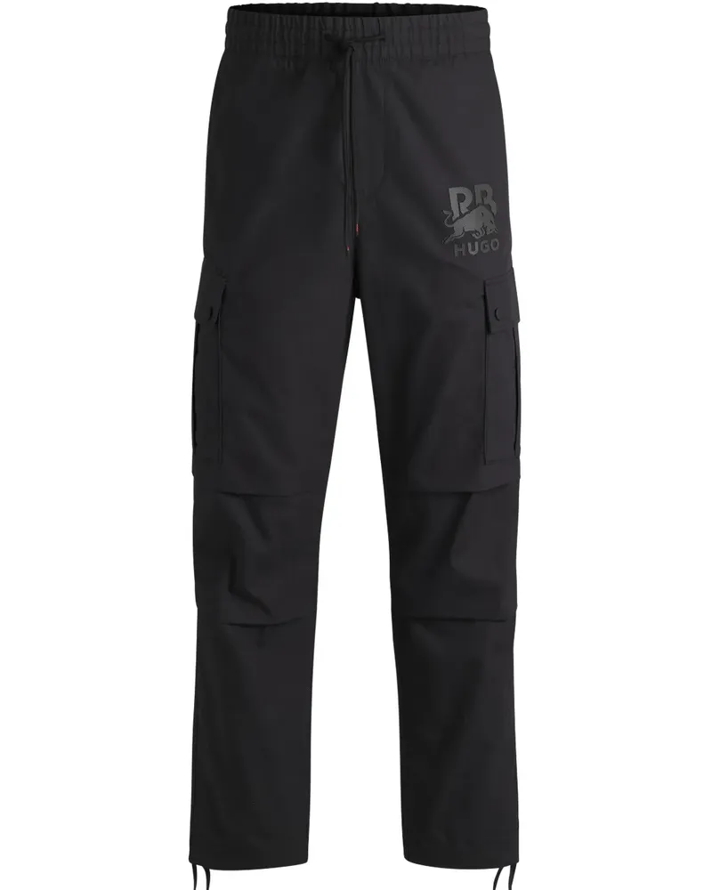 HUGO BOSS x RB Cargohose mit Logo-Applikation - Schwarz Schwarz