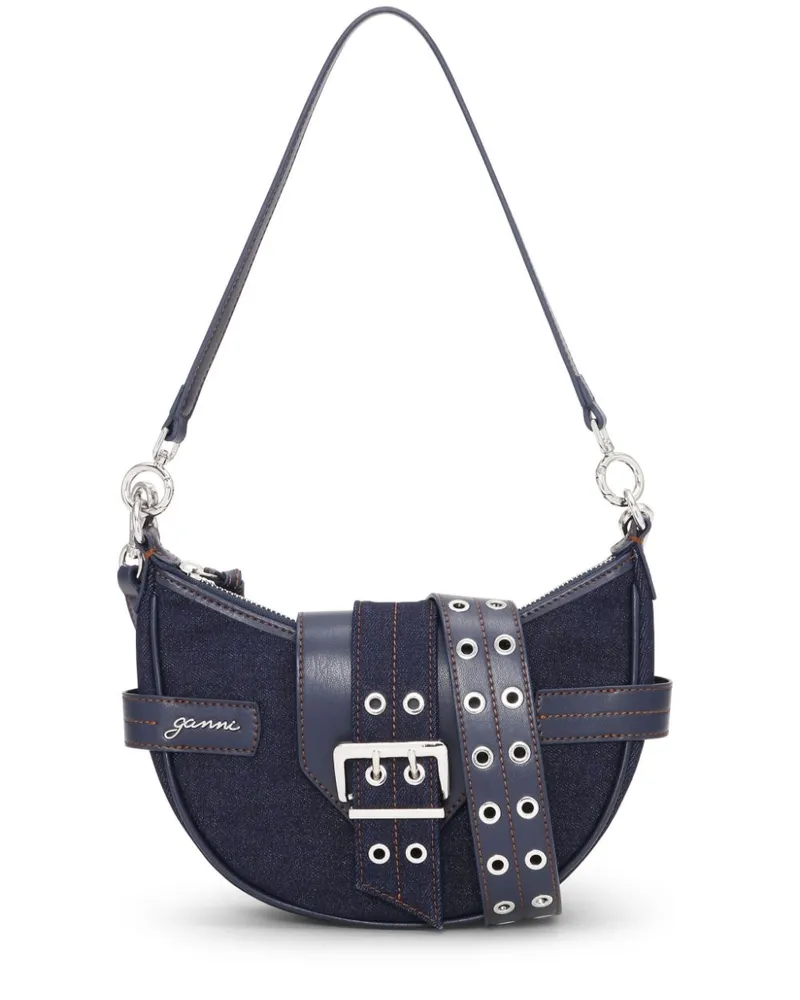 Ganni Kleine Bucky Jeans-Umhängetasche - Blau Blau