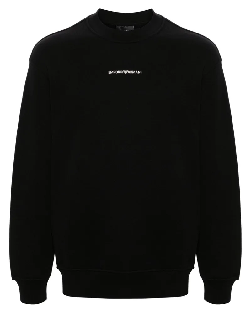 Emporio Armani Sweatshirt mit Logo-Stickerei Schwarz