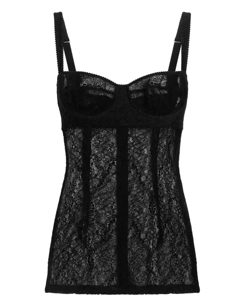 Dolce & Gabbana Korsett-Top aus Spitze - Schwarz Schwarz