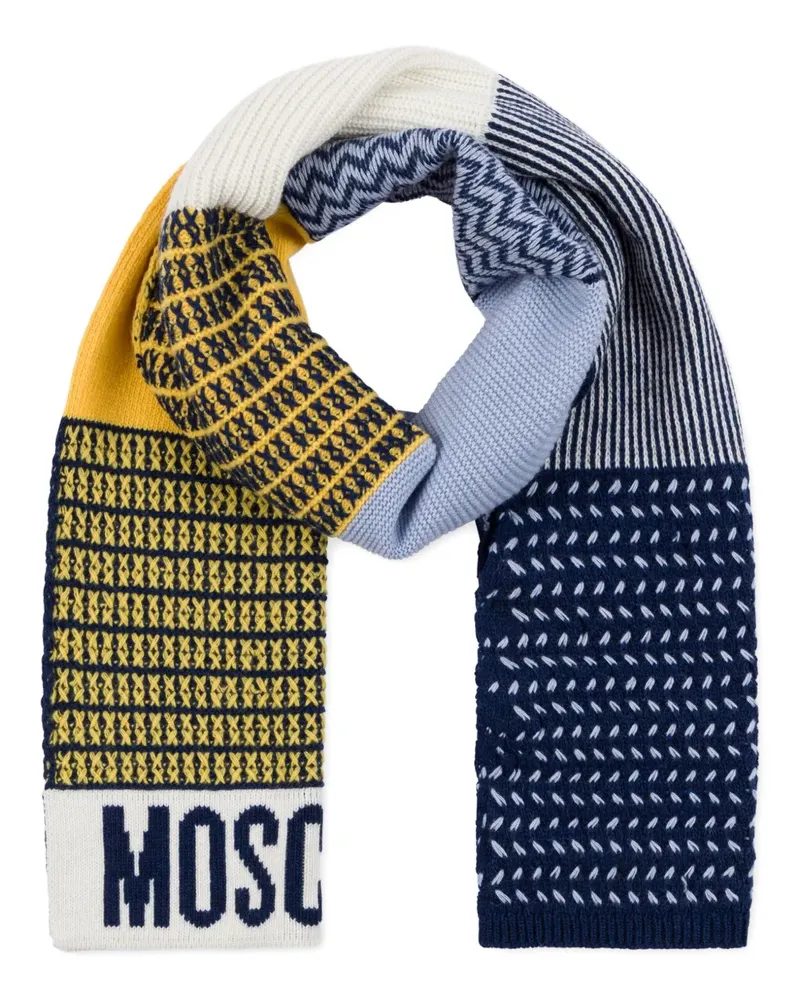 Moschino Gestreifter Schal - Gelb Gelb