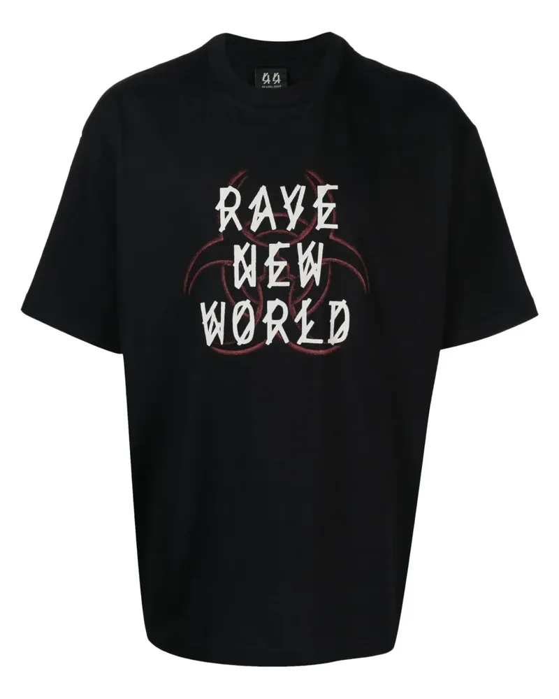 44 LABEL GROUP T-Shirt mit grafischem Print - Schwarz Schwarz