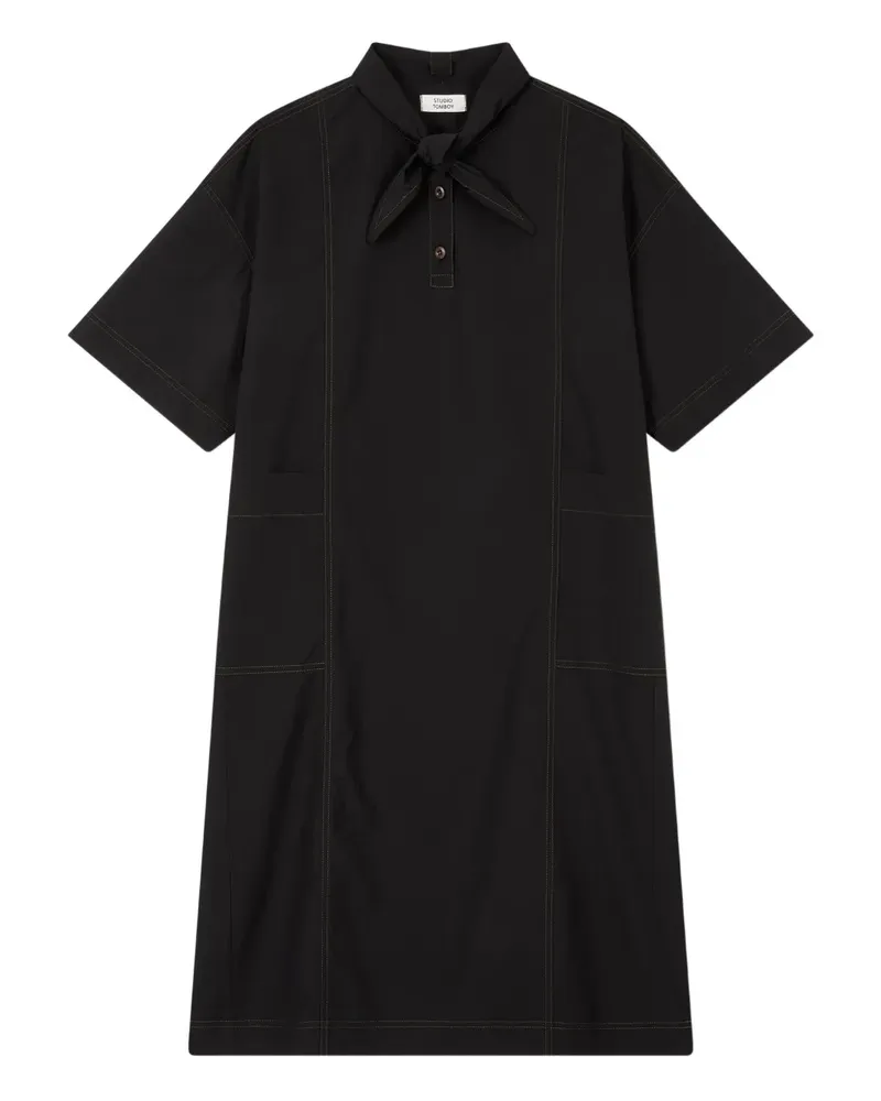 STUDIO TOMBOY Kleid mit Kontrastnähten - Schwarz Schwarz