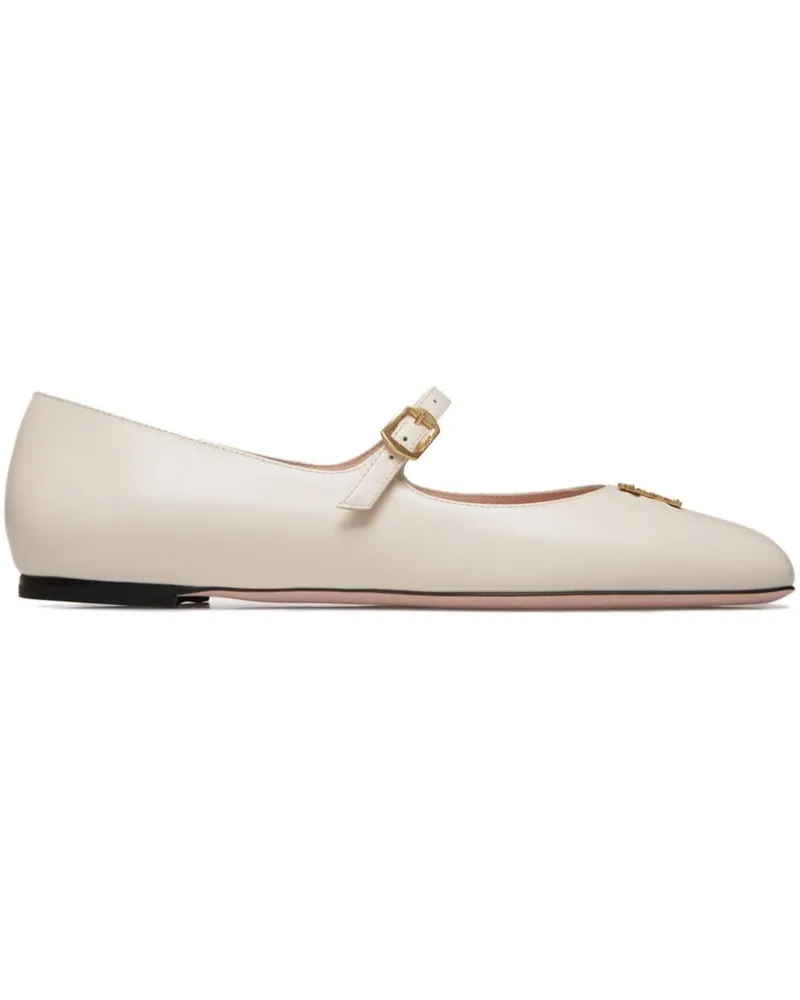 Bally Ballerinas mit Logo-Schild - Nude Nude