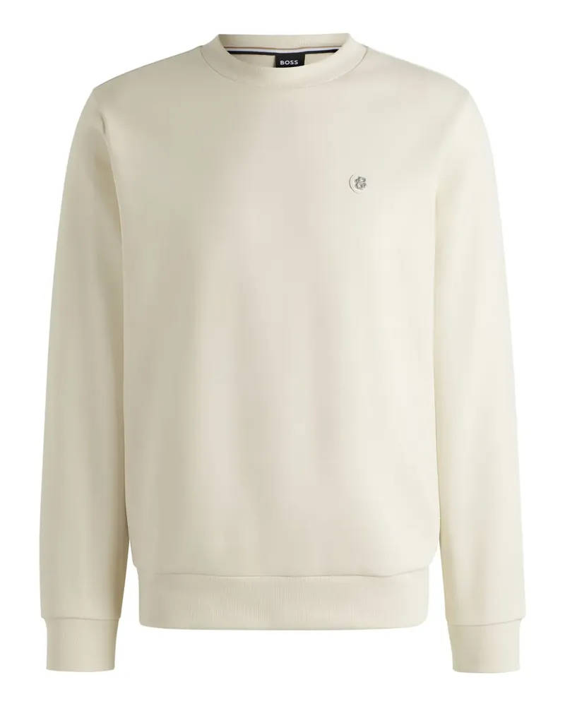 HUGO BOSS Sweatshirt mit Logo-Patch - Weiß Weiß